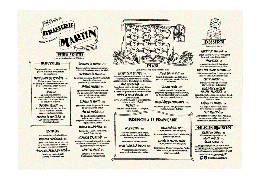 La Nouvelle Garde - Brasserie Martin - GIF-menus
