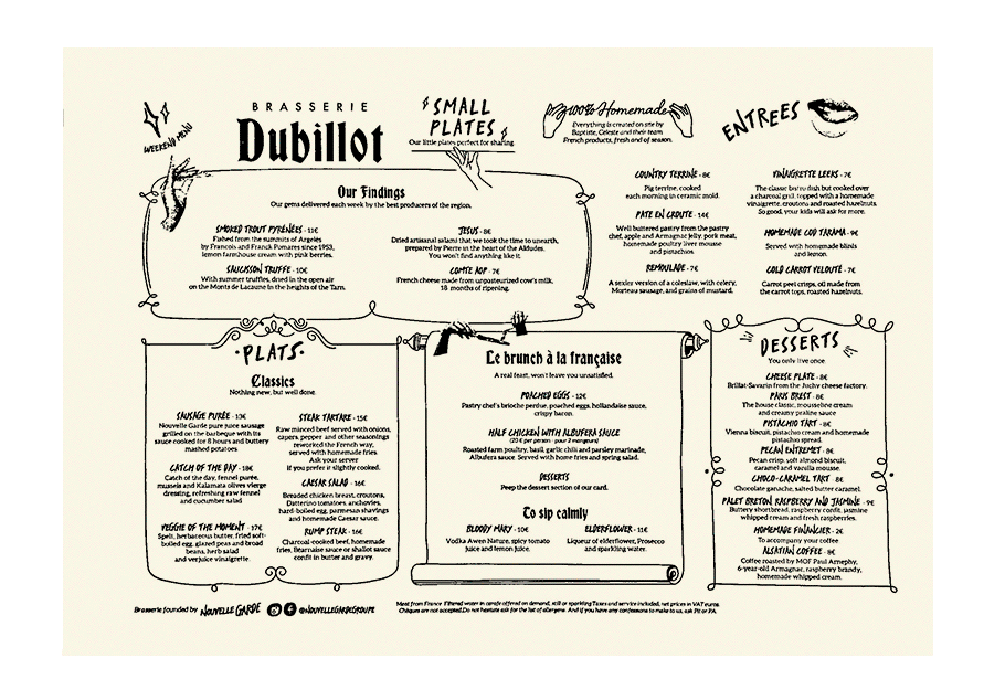 La Nouvelle Garde - Brasserie Dubillot - GIF-menus